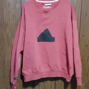 adidas Pink Crewneck Sweater with Black Logo
